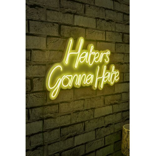 Wallity Dekorativna plastična LED rasveta Haters Gonna Hate Yellow Slike