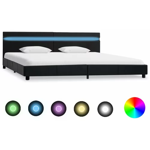  okvir za krevet od umjetne kože s LED svjetlom crni 180x200 cm