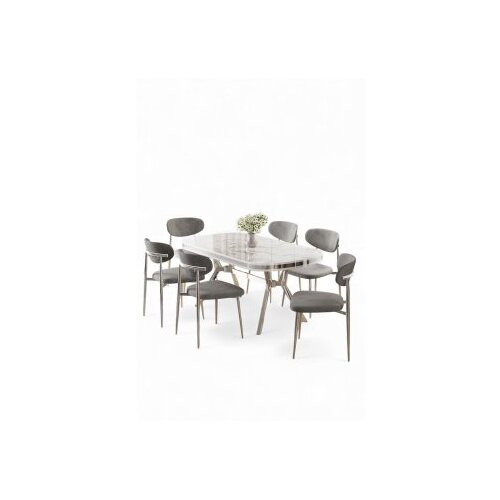 Hanah home trpezarijski set, 7 dijelova, siva Cene