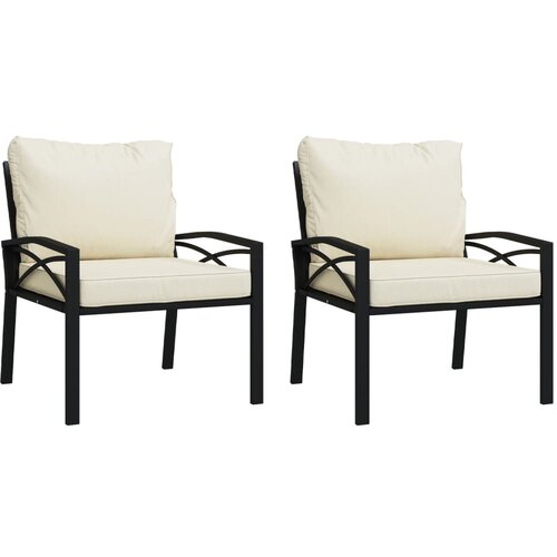 Maison Chic Vrtni stoli - Stol za vrt s pe&amp;scaron;čenimi blazinami 2 kosa 68x76x79 cm jeklo JS1996, (21876947) Slike