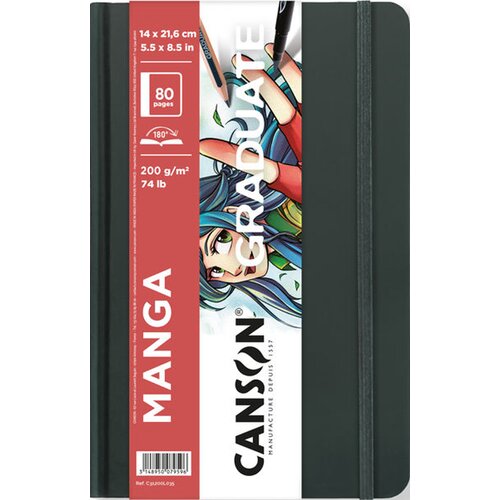 Canson Skicirka GRADUATE Manga, 140 x 216 mm, črna, (21654752) Cene