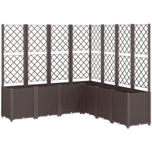  Vrtna sadilica s re&amp;scaron;etkom smeđa 160 x 160 x 140 cm PP Slike