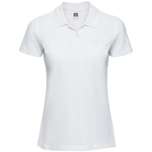 RUSSELL White Women's Polo Shirt 100% Cotton