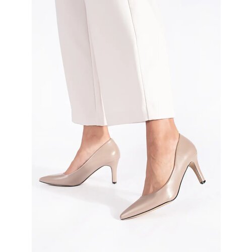 Shelvt Classic elegant beige stiletto pumps Cene