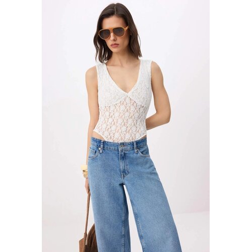 TRENDYOLMILLA Ženski bodi TWOSS26BD00022, Beli Cene