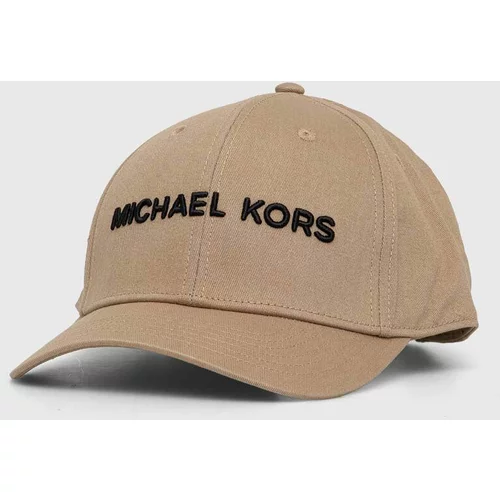 Michael Kors Pamučna kapa sa šiltom boja: bež, s aplikacijom