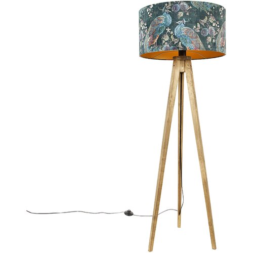 QAZQA Stativ vintage les s kapuco pavo zelena 50 cm - Stativ Classic Cene