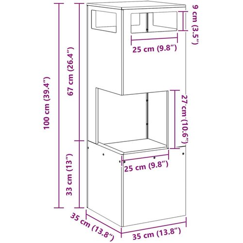vidaXL Crna Pocinčani čelik 35 x 35 x 100 cm Izdržljivo Cijene