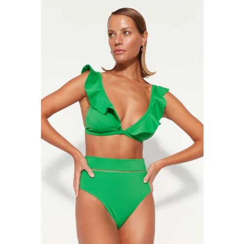 Trendyol bikini top - green - plain