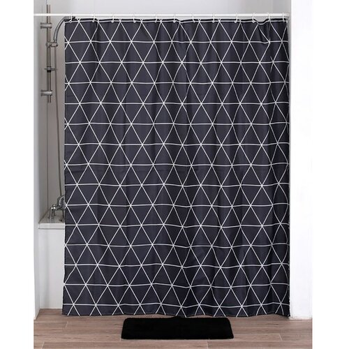 Tendance zavjesa za kadu + 12 bijelih pp kukica 180×200 cm, poliester, osaka Cene