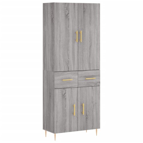 Maison Chic Visoka Komoda - Predalnik siva sonoma 69,5x34x180 cm inženirski les, (21720681) Slike