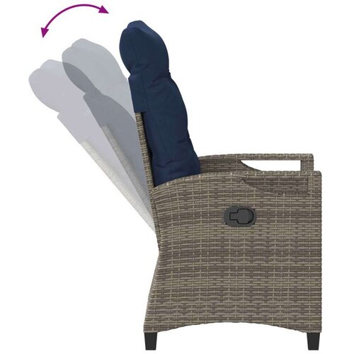  Vrtna stolica 2 pcs siva i modra 56 x 60 x 112 cm - siva i modra Slike