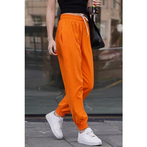 Madmext Orange Comfort Fit Basic Sweatpants