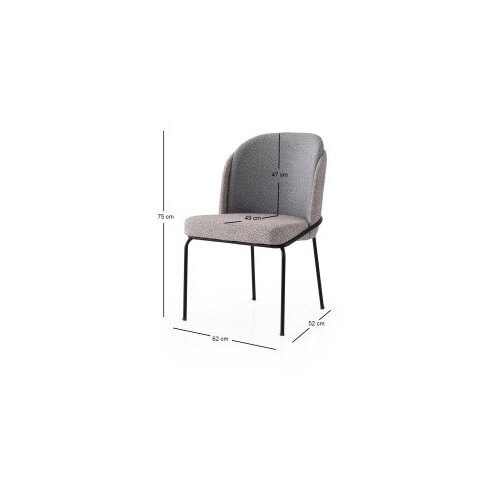 Hanah home Set trpezarijskih stolica Dore 175 V2, 2 dijela, Siva Slike