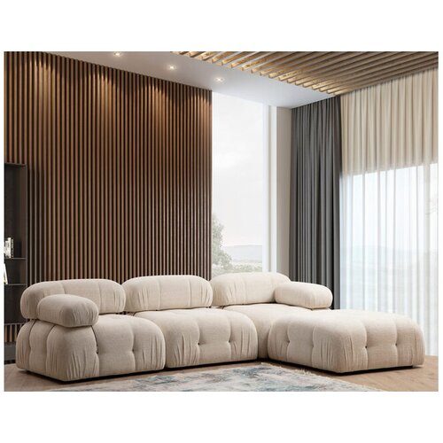 Atelier Del Sofa L1 O1 1R Pouf Bubble Corner Kutni set Cream Bouclette Cene