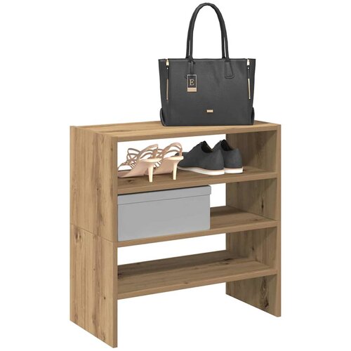 VidaXL Regal za čevlje 2 kosa zložljiva artisan hrast 60x30x30,5 cm Slike