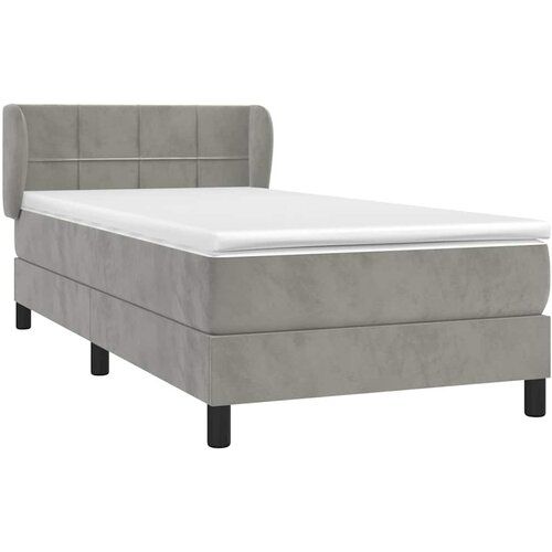 Box spring krevet s madracem svjetlosivi 90x190 cm bar&amp;scaron;unasti Slike