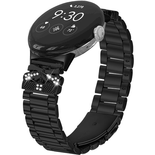 INF Sijajen Google Pixel Watch pa&scaron;ček za uro z metuljčkom in tremi okrasnimi kamenčki Black, (22102975) Cene