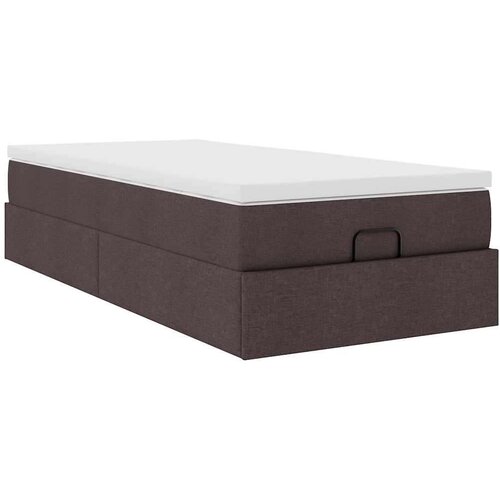 vidaXL Otomanski posteljni okvir z vzmetnico rjav 80x200 cm blago, (21610677) Cene