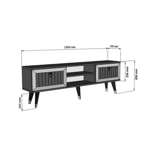 Hanah home tv polica lidya anthracite silver Slike