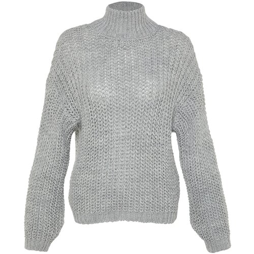 Trendyol Sweater - Gray - Oversize Slike