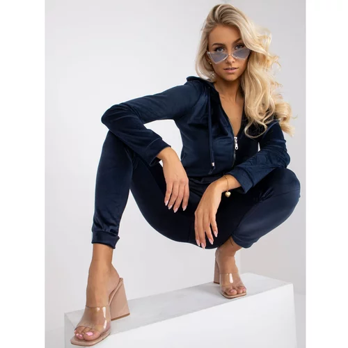 Fashion Hunters Navy velor set with a hood from Ilaria
