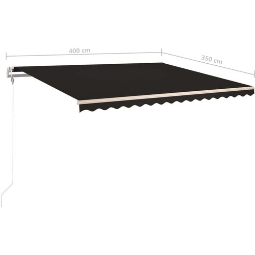  Automatska tenda sa senzorom za vjetar LED 400x350 cm antracit Slike