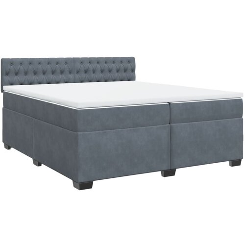 Maison Chic Box spring postelja - Vzmetna postelja z vzmetnico temno siva 200x200 cm žamet SL23296, (21891477) Cene