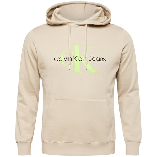Calvin Klein Jeans Sweater majica 'Essentials' taupe siva / zelena / crna Cene