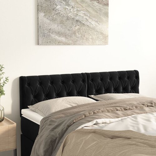  Uzglavlja 2 kom crna 80x7x78/88 cm bar&amp;scaron;unasta Slike