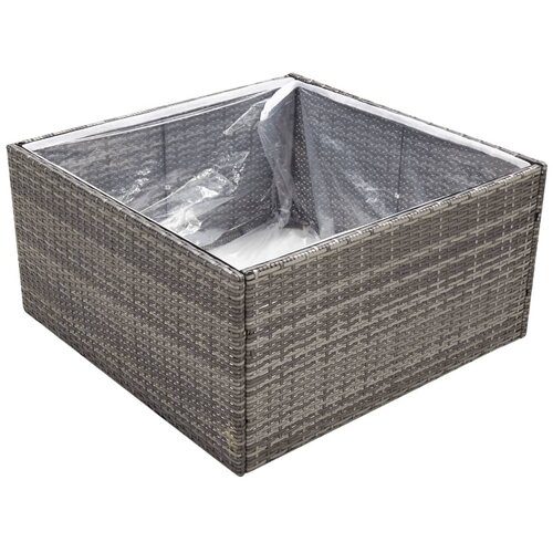  Vrtna sadilica siva 80 x 80 x 40 cm od poliratana Slike