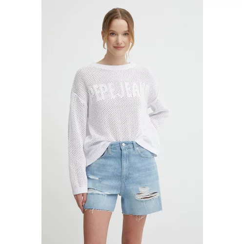 PepeJeans Bombažen pulover GISELE bela barva, PL702131