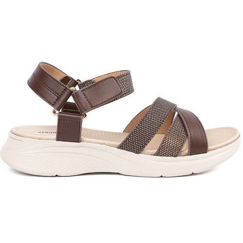 Sergio Leone Brown sandals on a white platform Cene