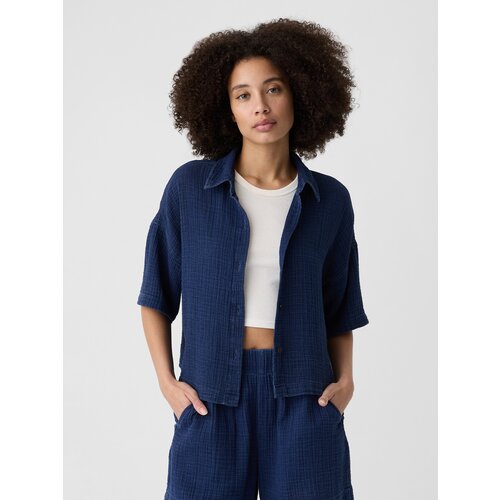 GAP Linen Crop Shirt - Women Cene