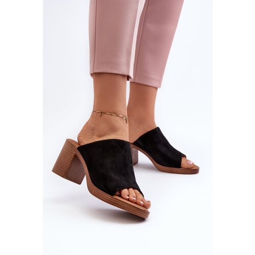 Kesi Elegant Lightweight Women&amp;#039;s High Heeled Slippers Black Varnila Slike