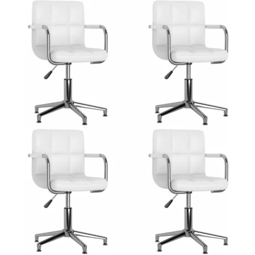  Okretne blagovaonske stolice od umjetne kože 4 kom bijele