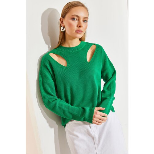 Bianco Lucci Women's Shoulder Detailed Knitwear Sweater Slike