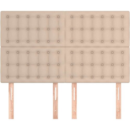  Uzglavlja 4 kom boja cappuccina 72x5x78/88 cm od umjetne kože Slike