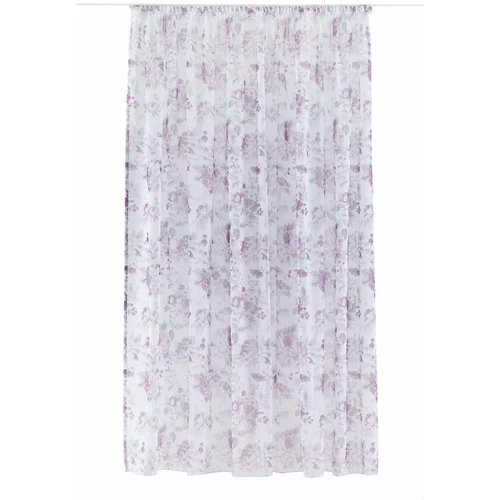 Mendola Fabrics Bela/vijolična prosojna zavesa 300x260 cm Elsa – Mendola Fabrics