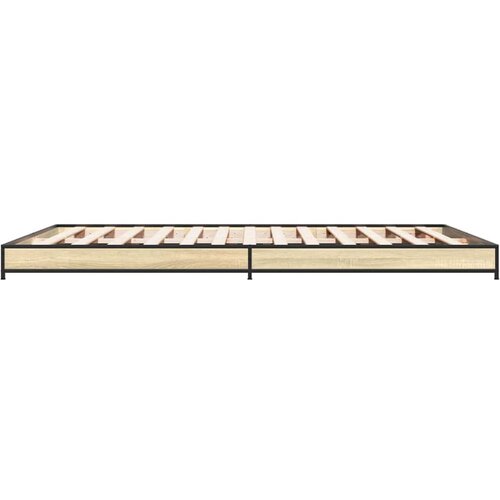  Okvir kreveta boja hrasta 120x200 cm konstruirano drvo i metal Slike