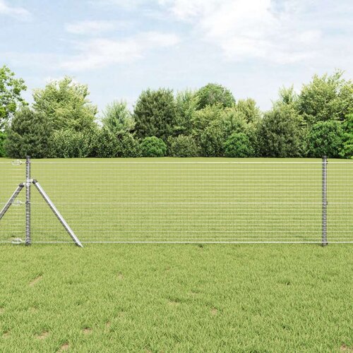 VidaXL zavarena žičana ograda s 13 stupova 0.6x25 m Pocinčani čelik Slike