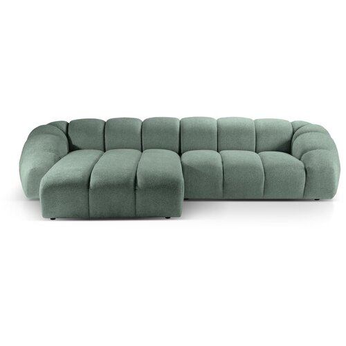 Micadoni Home Svetlo zelena žametna kotna sedežna garnitura Diana &amp;ndash; Slike