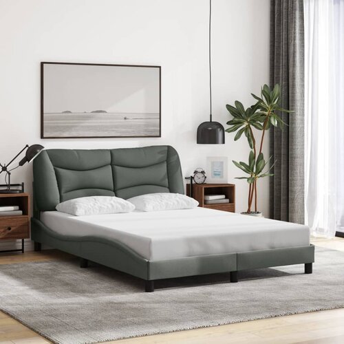 Furnova Posteljni okvir brez vzmetnice temno siv 120x200 cm blago, (21938287) Slike