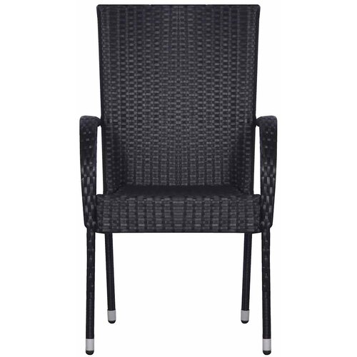  5-dijelni vrtni blagovaonski set od poliratana crni Crna Dužina stola 160 cm Slike
