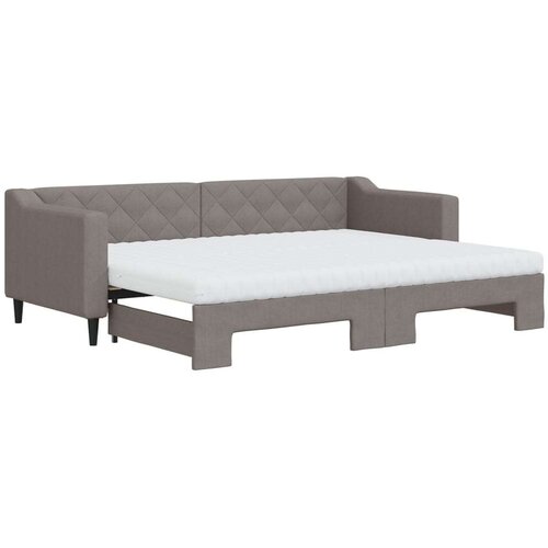 VidaXL dnevni krevet na razvlačenje smeđesivi 80 x 200 cm od tkanine Slike
