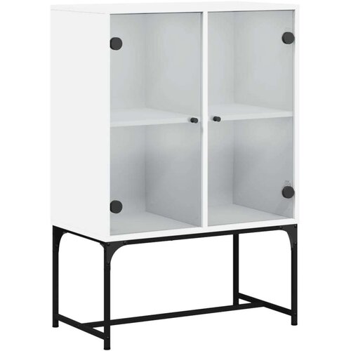 VidaXL Bočni ormarić sa staklenim vratima bijeli 69 x 37 x 100 cm Slike