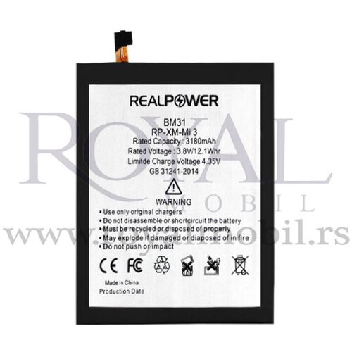 REAL POWER baterija  za xiaomi mi 3 Bm31 (3180mAh) Cene