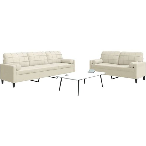 vidaXL 2-dijelni set sofa s jastucima krem baršunasti Cijene