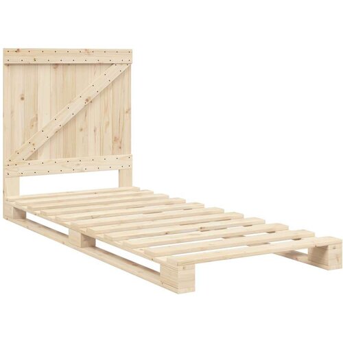 vidaXL Posteljni okvir z vzglavjem 90x200 cm trdna borovina Cene