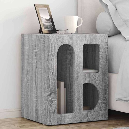  Nočna omarica 2 pcs Siva Sonoma 40 x 35 x 50 cm Konstruiran les, (5000107282) Cene